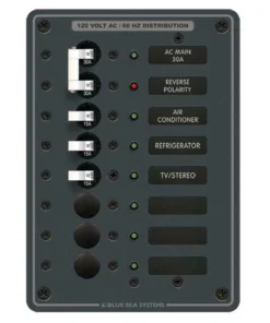 BLUE SEA SYSTEMS AC Main Circuit Breaker Panel, Main + 6 Positions