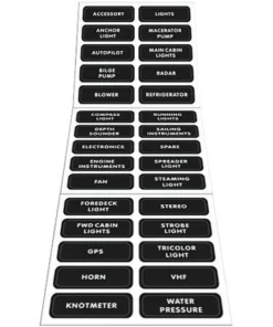 BLUE SEA SYSTEMS Large Format Distribution Panel Labels -Marine Electrical Sale 373953
