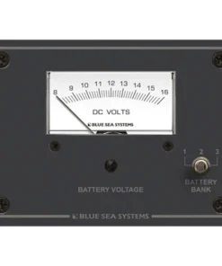 BLUE SEA SYSTEMS DC Analog Voltmeter Panel, 8-16V DC