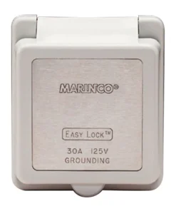 MARINCO Inlet Cap & Bezel, 30A 125V, Square, White