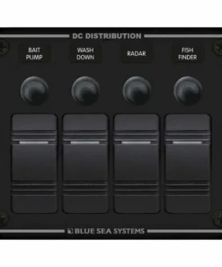 BLUE SEA SYSTEMS Water Resistant Circuit Breaker Panel, 4-Position