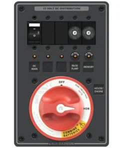 BLUE SEA SYSTEMS Dual Battery Bank Management Panel, 5 Position