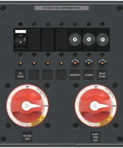 BLUE SEA SYSTEMS Triple Battery Bank Management Panel, 7 Position